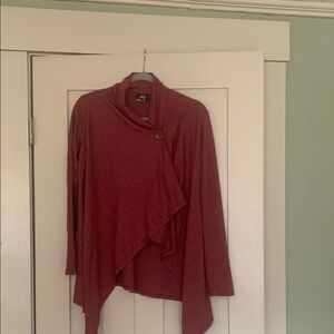 Women's Red Sweater with Button Detail